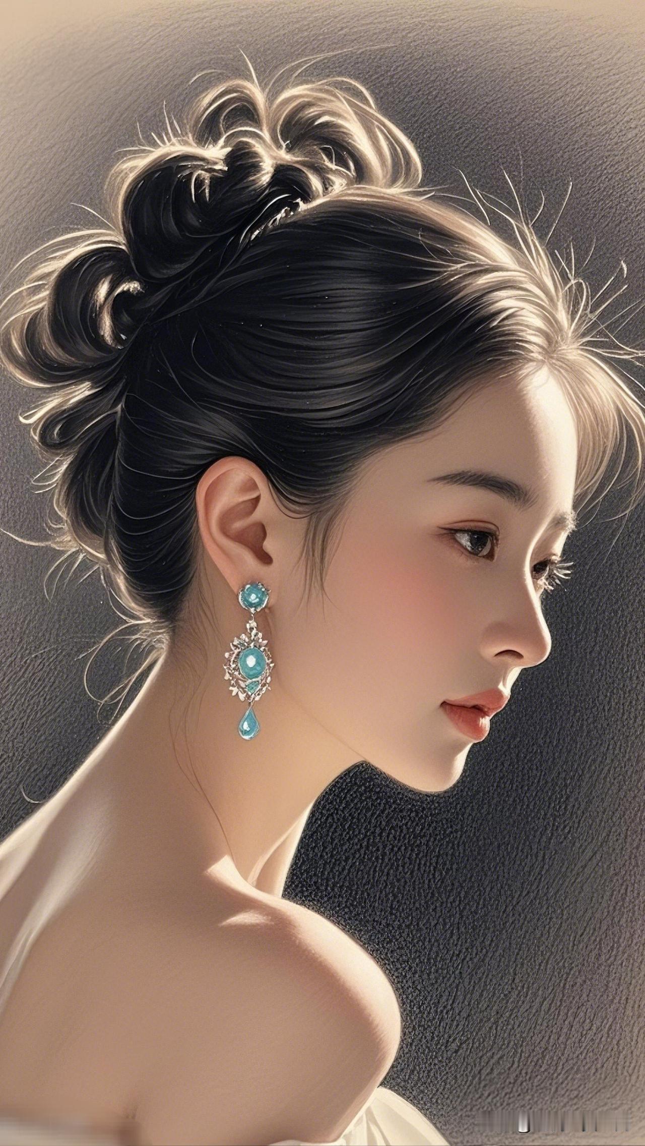 优雅侧颜，蓝宝石耳环，尽显高贵气质。为什么长得漂亮却找不到对象