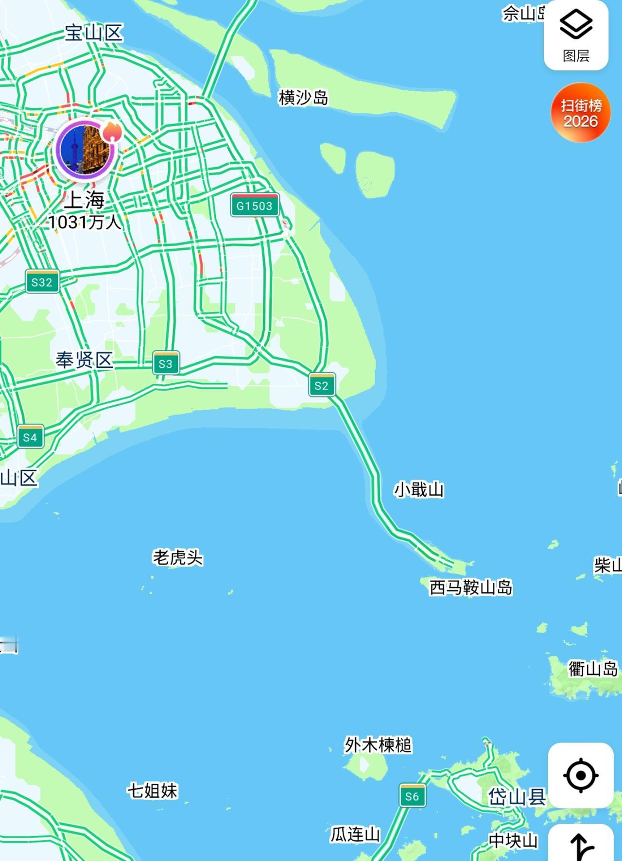 没想到随便搜个地方竟然误入天家…起初看上海市的地图时，只是被那条长长的“尾巴