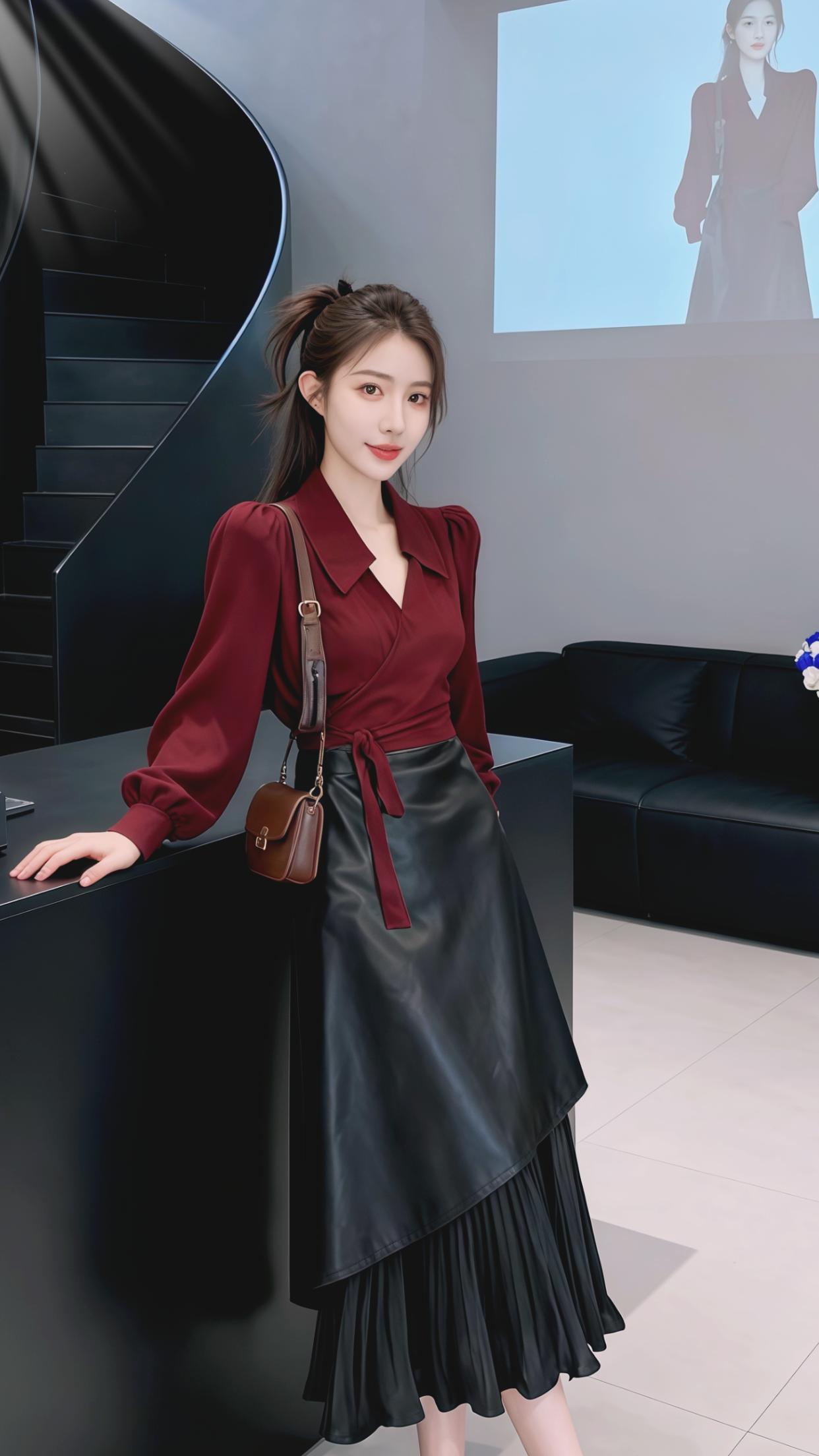 穿搭高级感穿搭港风不规则半身裙女装