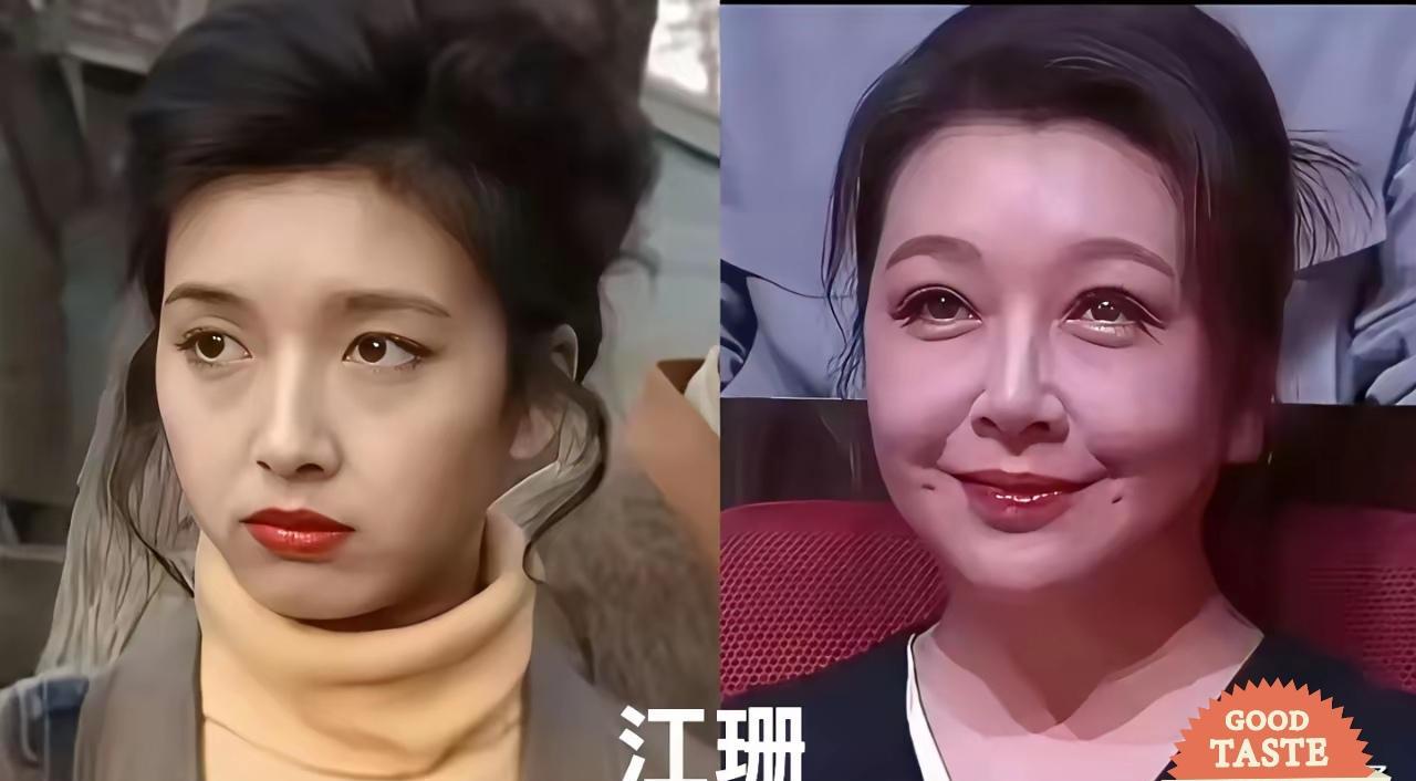 56岁的江珊最近穿白西装出席活动，眼角细纹没修，却像自带柔光。她亲口说：不熬夜