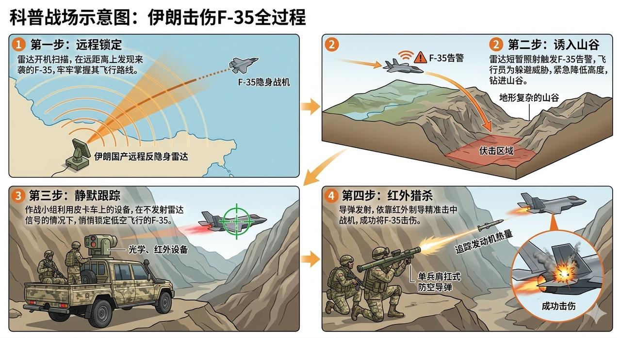 伊朗击伤F-35全过程1.第一步：远程锁定伊朗国产远程反隐身雷达开机扫描，