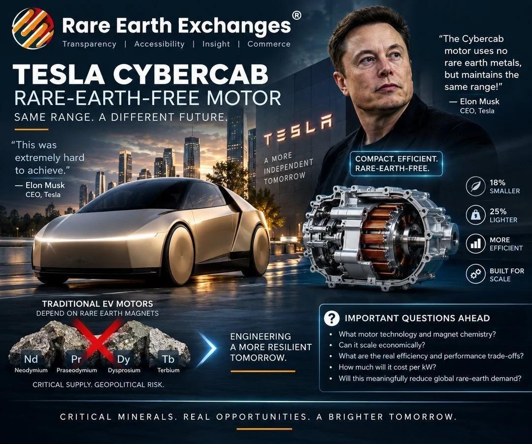 颠覆行业认知！特斯拉直接甩开稀土依赖，全新Cybercab搭载无稀土电机，不仅大