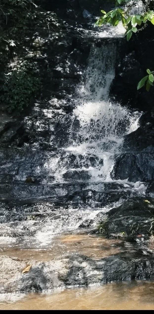 雷琼地质公园藏着小瀑布！爬山降温绝了📍海口雷琼世界地质公园-山间小瀑布前