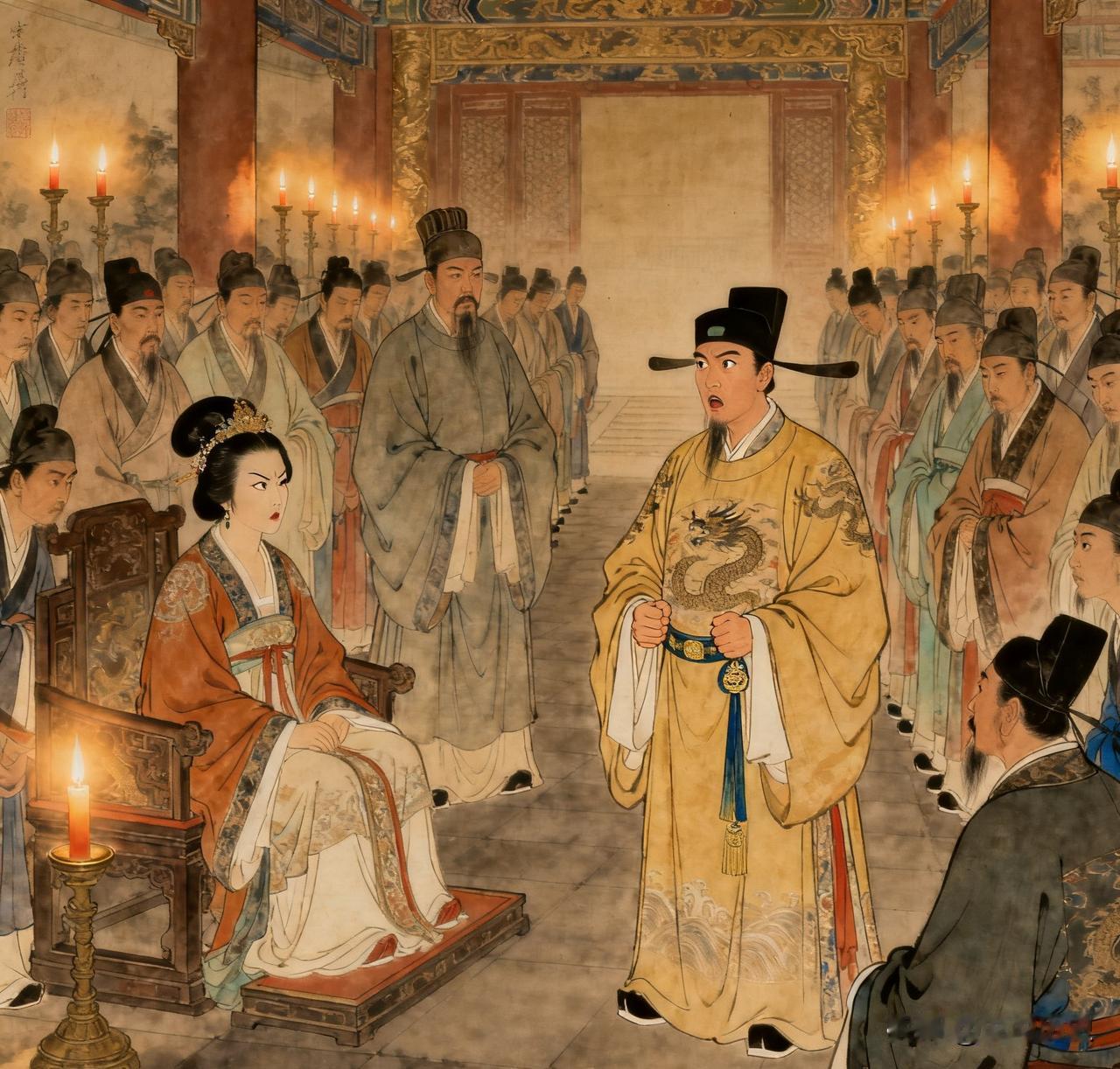 公元997年，宋太宗驾崩，太子赵恒登基为帝，按惯例，众臣本应下跪齐呼“万岁”，可