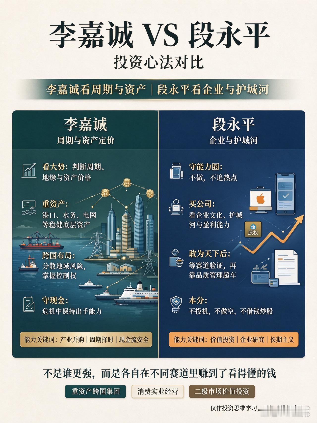 李嘉诚VS段永平谁更厉害？很多人喜欢拿李嘉诚和段永平放在一起比较，两人都