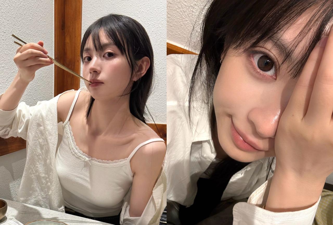 田曦薇在个人社交平台晒出了日常照片，一会吃烤肉，一会晒猫咪照片，一会玩游戏，日常