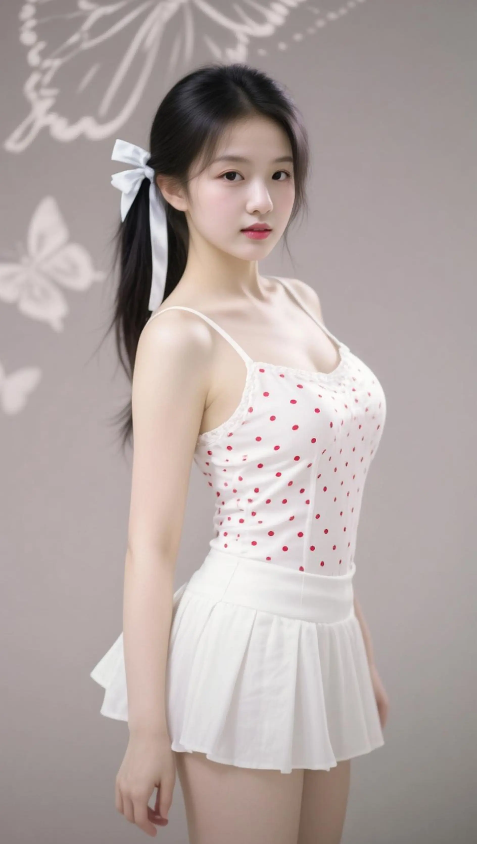 AI蝴蝶结少女写真 随变ai随便玩