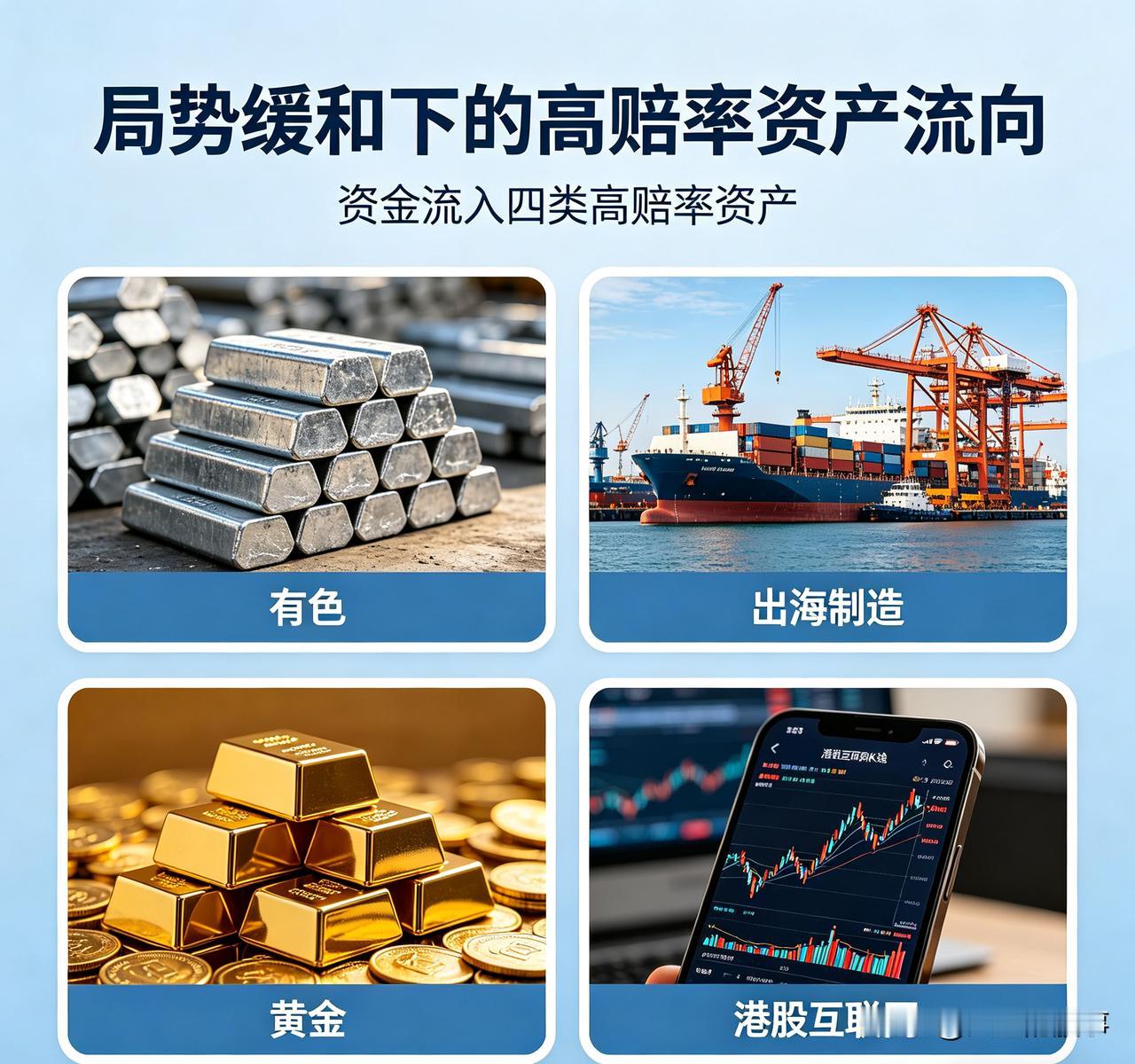 局势缓和！资金流向定了，这4类资产最吃香地缘冲突缓和，全球资产定价重塑，黄