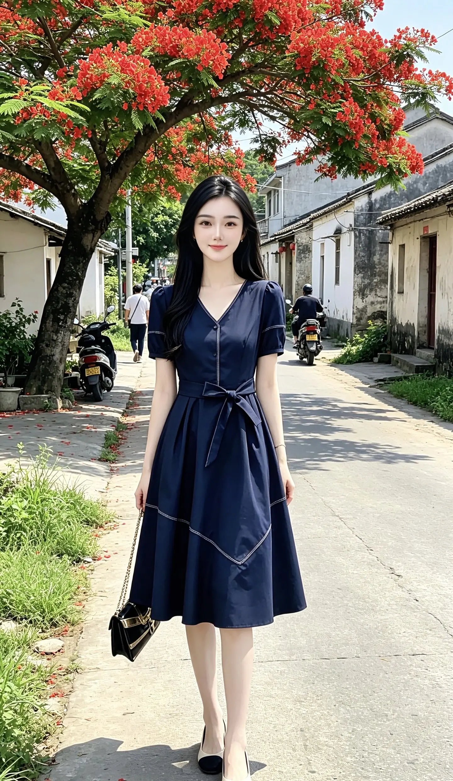 法式气质小众衬衫裙 高级感v领连衣裙 连衣裙的心动瞬间