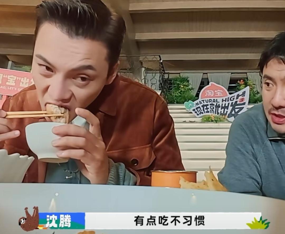 沈腾问陈伟霆是不是吃不惯东北菜，陈伟霆说习惯，好吃！沈腾:“东北菜你是不是有点