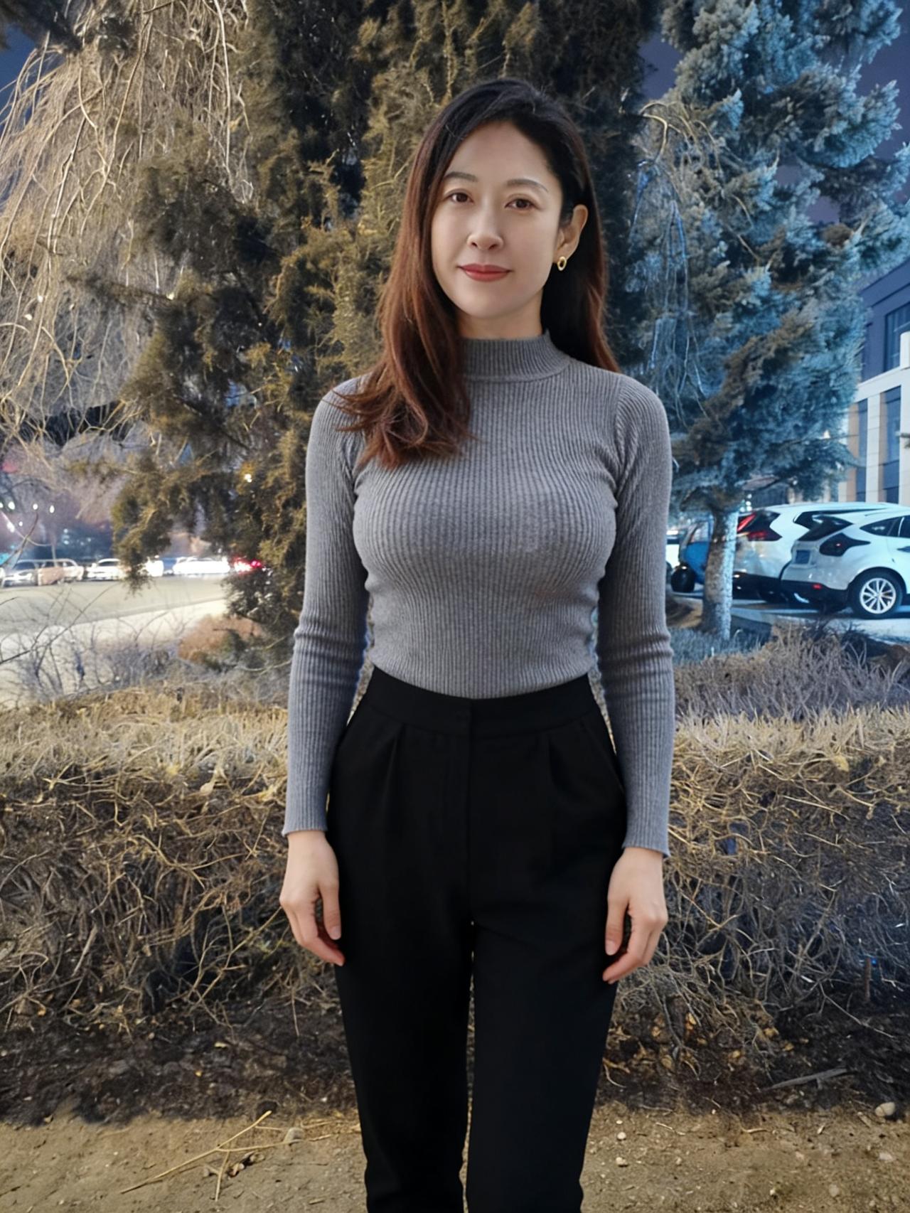 夜晚的风，吹过干枯的枝桠街灯的光，漫过你灰色的毛衣城市的车流，在身后汇成星河