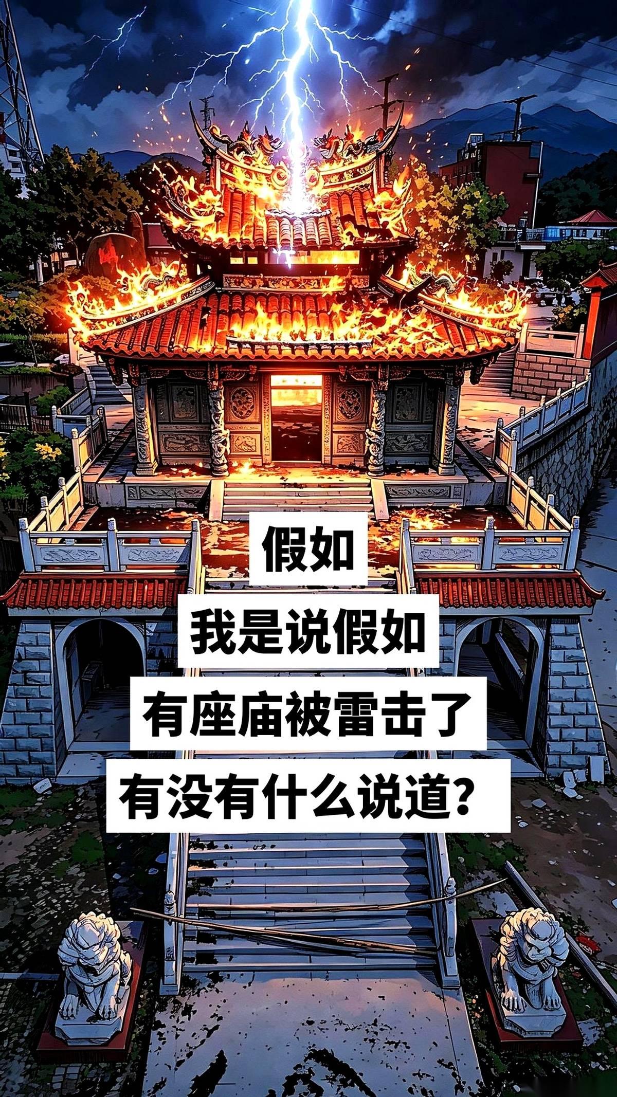 昨晚安溪这雷，简直是奔着龙须殿去的！倾盆大雨啊，天上跟倒水一样，结果一道惊雷劈