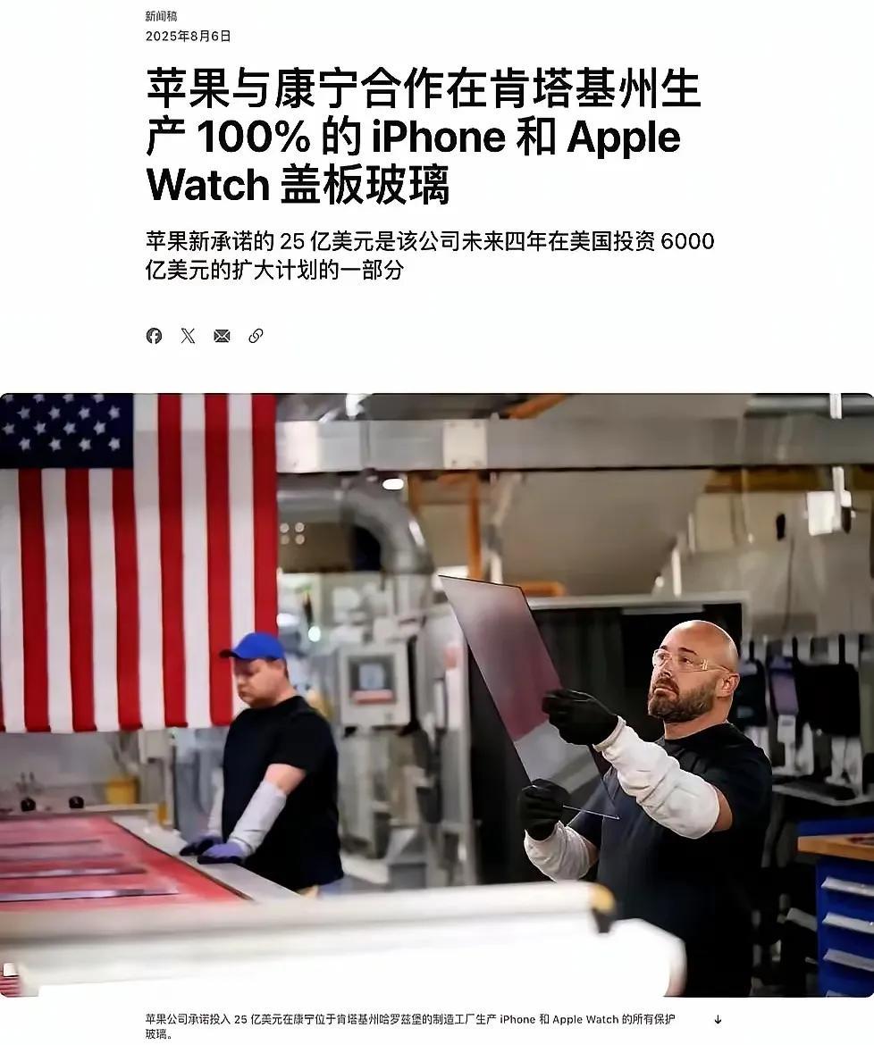苹果把生产线搬回美国了明摆着告诉中国，以后生产供应链没有我们的事了。以后凡是