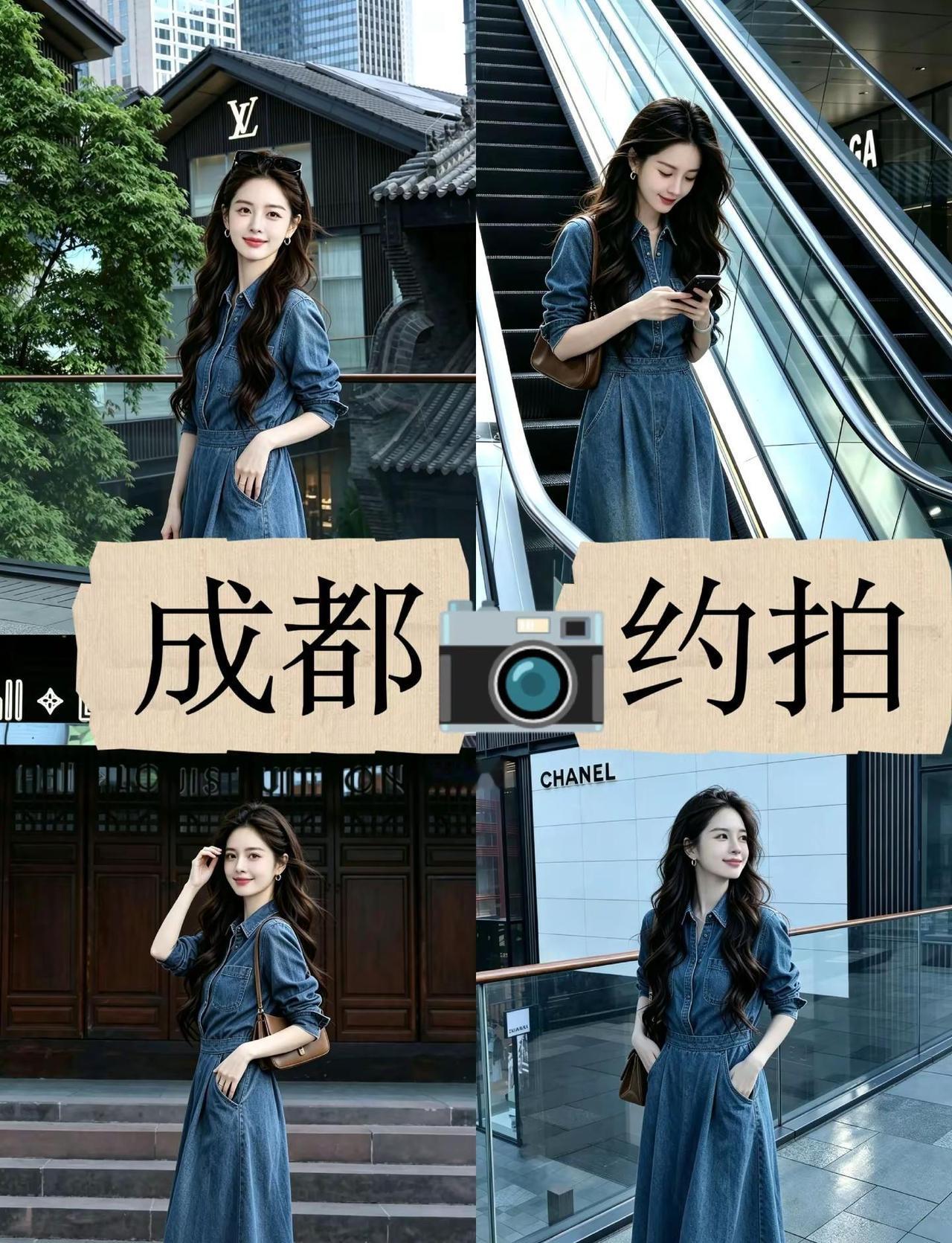 成都约拍📍太古里。成都太古里街拍｜牛仔裙直接焊在身上！✨谁懂啊🥳！在太古里