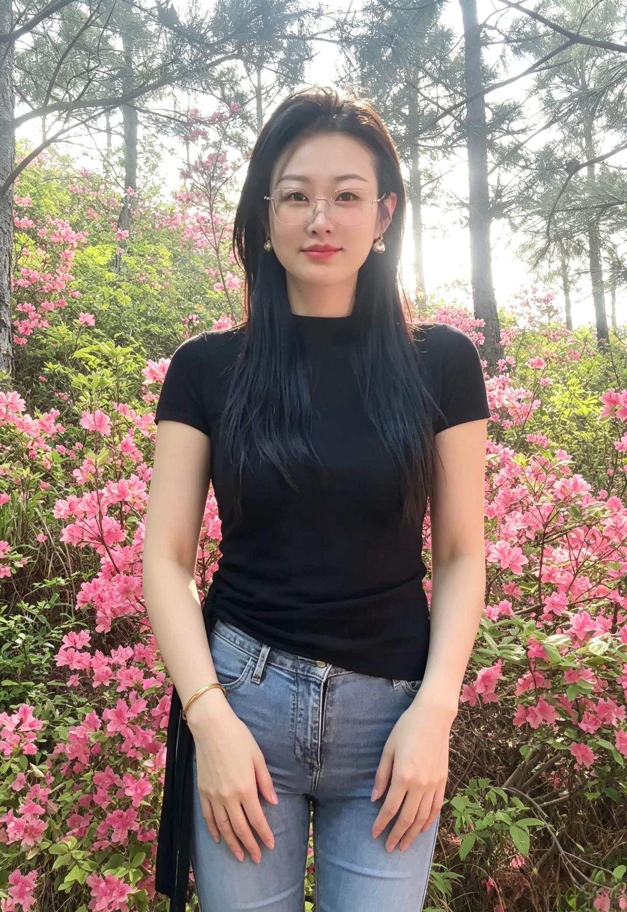 阳光穿过松梢落在漫山杜鹃所有花草都在为春天奔赴而你是这片风景里最恰到好