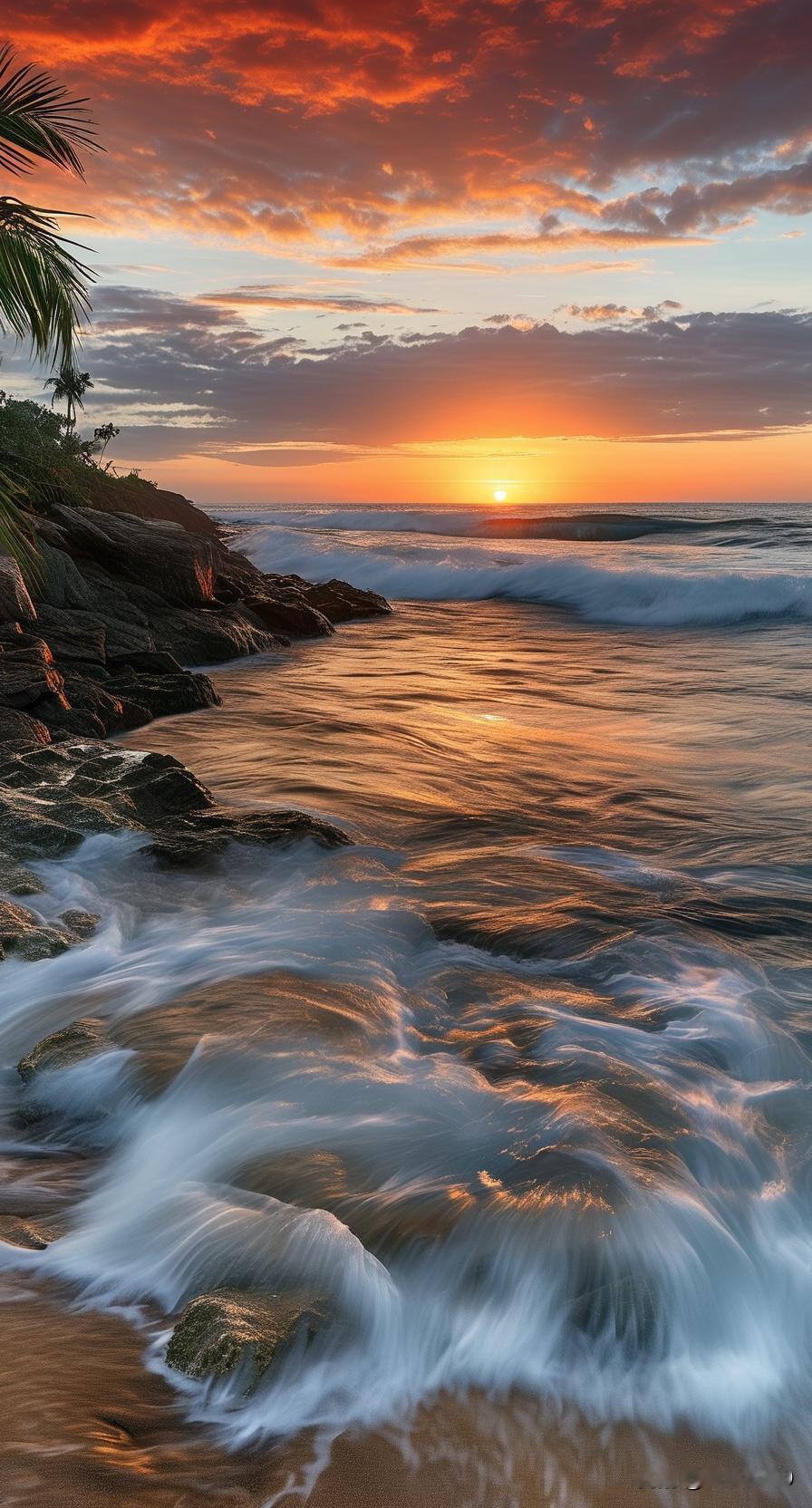 我见过超美的壁纸！就像我手机里存的那些，每次解锁看到心情都超棒。有一张是落日余晖