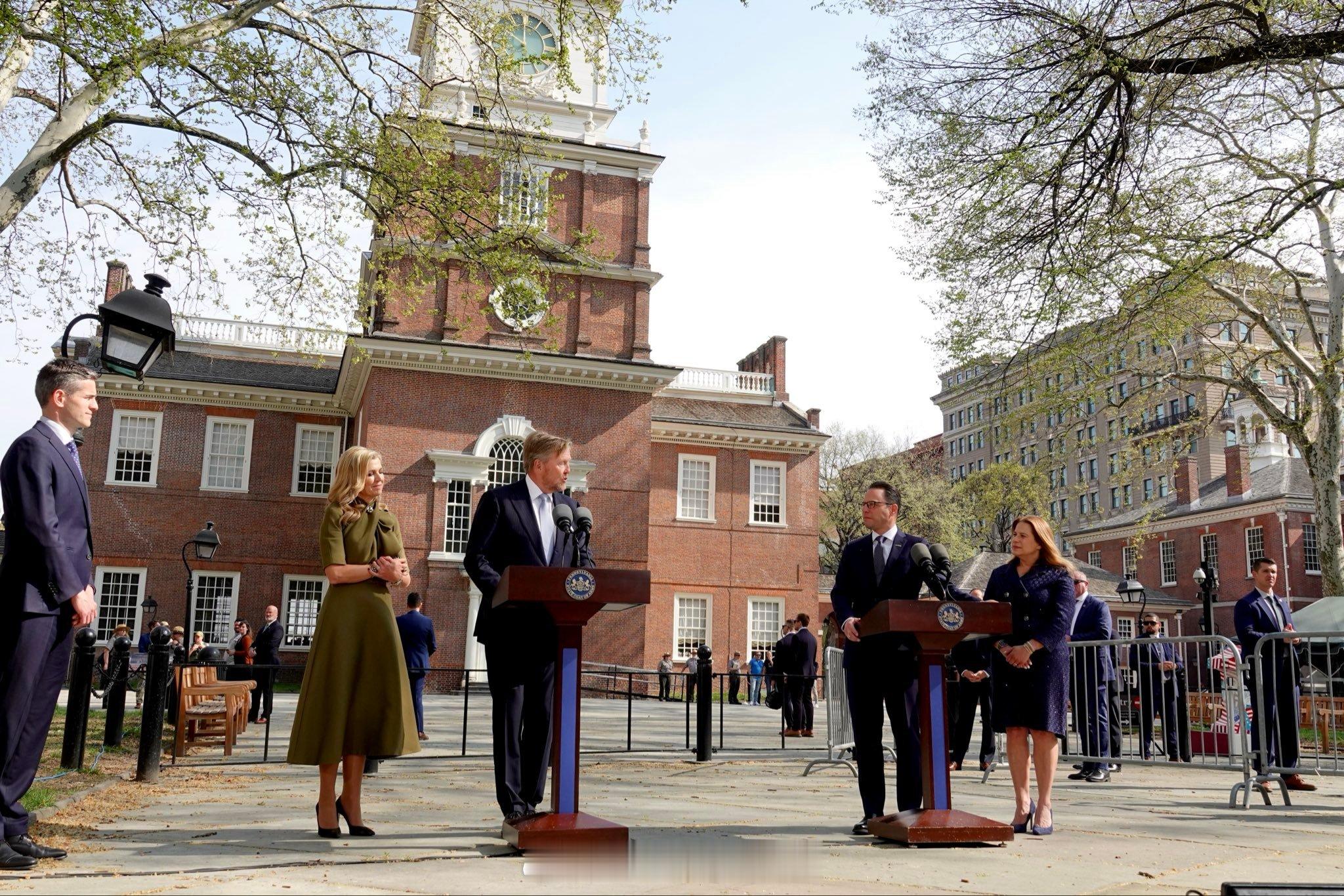 4.13荷兰国王威廉-亚历山大和玛克西玛王后工作访问美国，3天的行程（费城-华