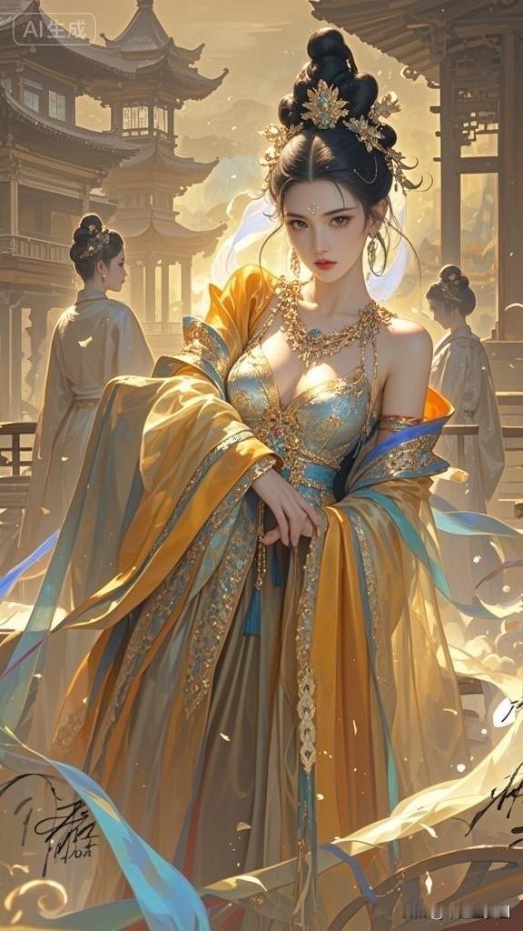 梦幻古风少女，轻盈纱裙，古典韵味十足