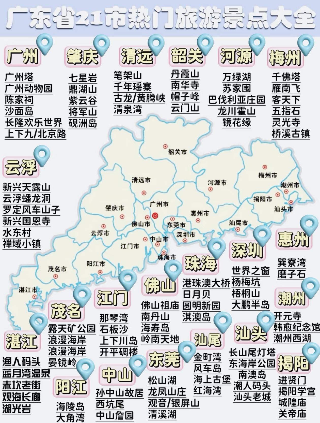 广东21市热门景点大全，全收集！