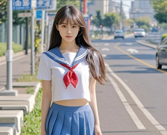 纯欲系水手服女神每个角度都美得不像话