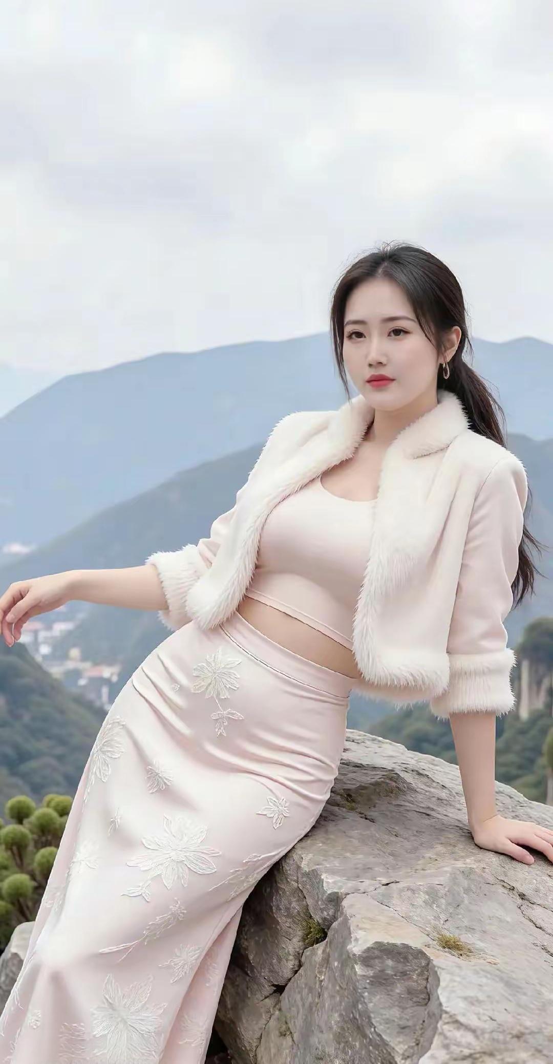 山间仙子，轻纱飘逸，云海相伴，梦回古风。