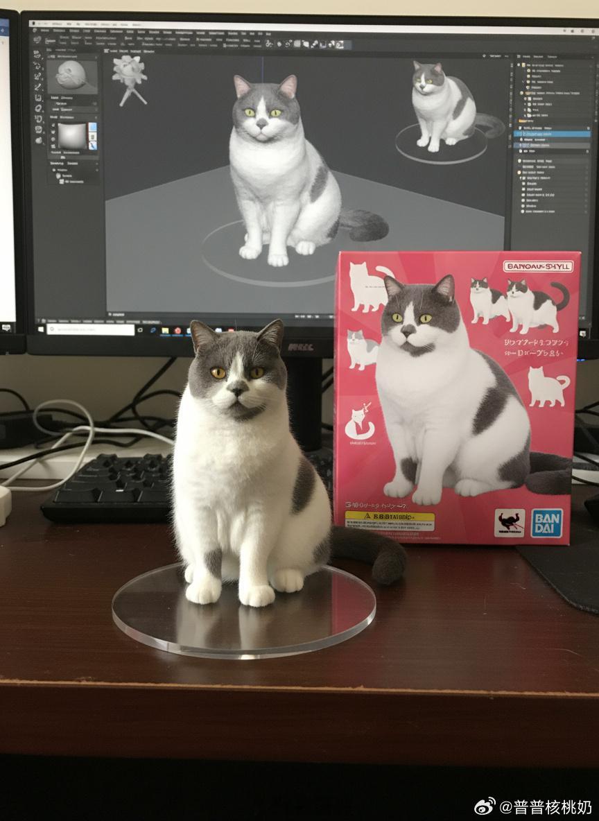 小猫手办，还挺逼真的。​​​