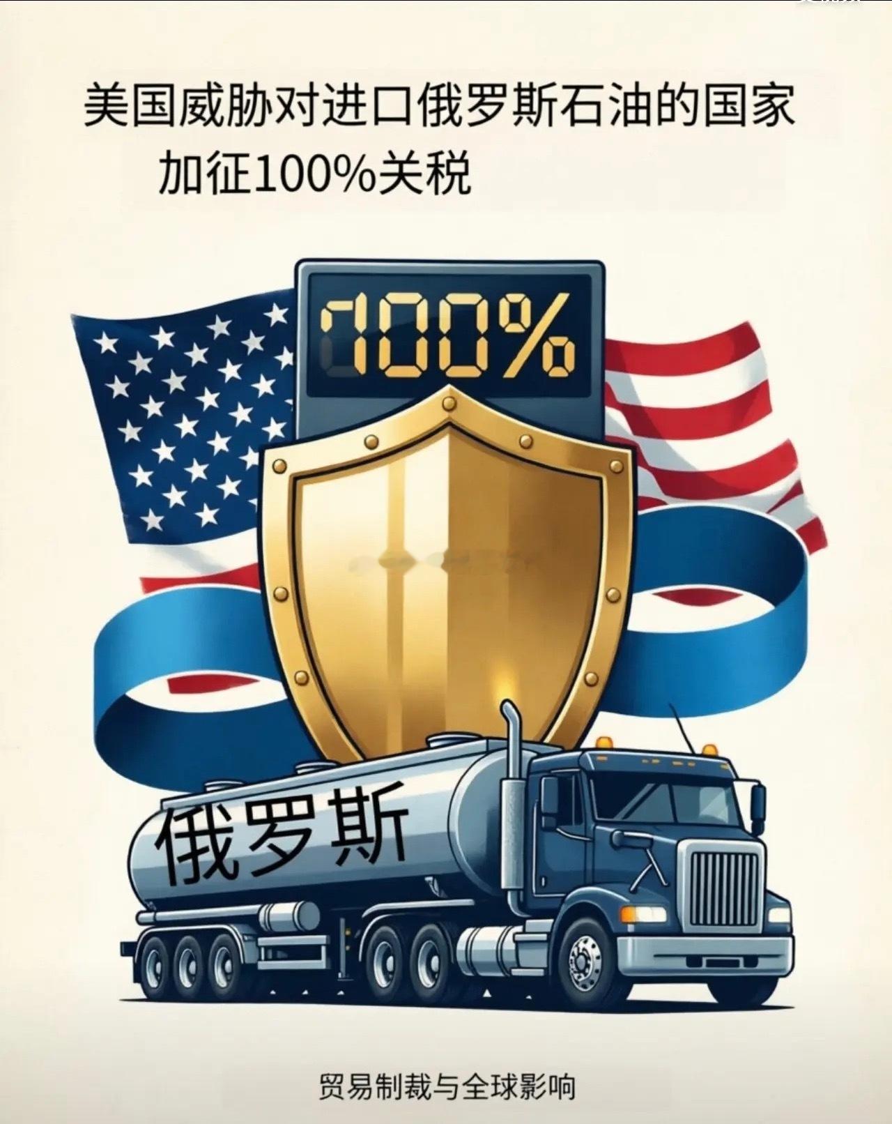 美国拟对进口俄罗斯石油的国家加征100%关税！中国和印度均无视，不理会！中国进口