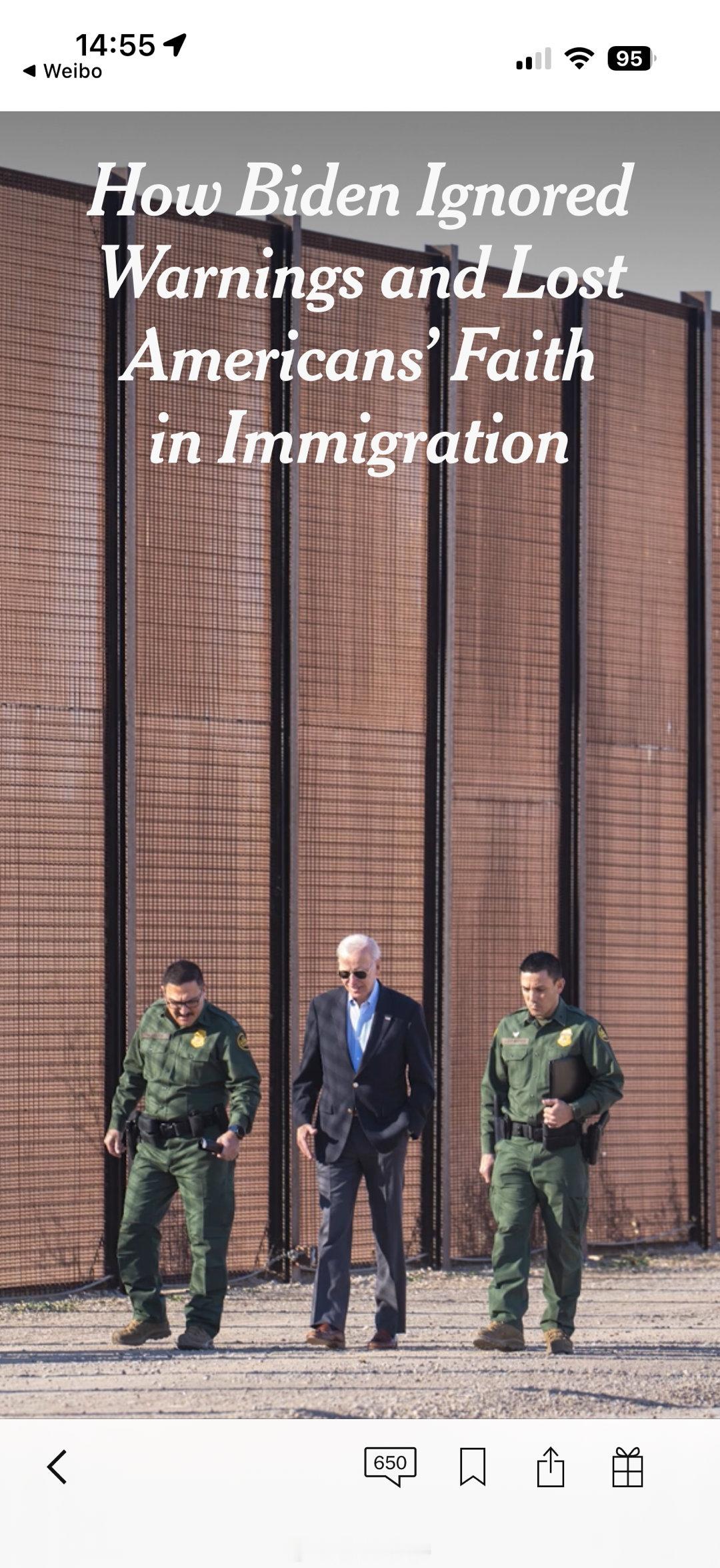 纽约时报：拜登是怎么掉以轻心输掉边境问题的这篇深度报道揭示了拜登政府在移民问题上