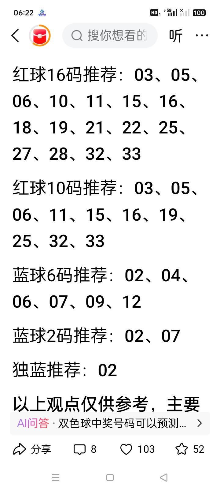 双色球“五胆六拖”：实用还是噱头？在双色球的选号策略中，“五胆六拖”是不少彩