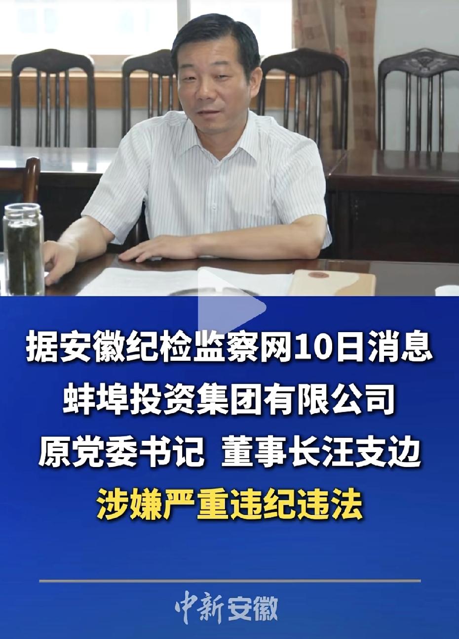 今天刷到安徽省蚌埠投资集团有限公司汪支边栽了的消息，真是拍手称快。这个汪支边也