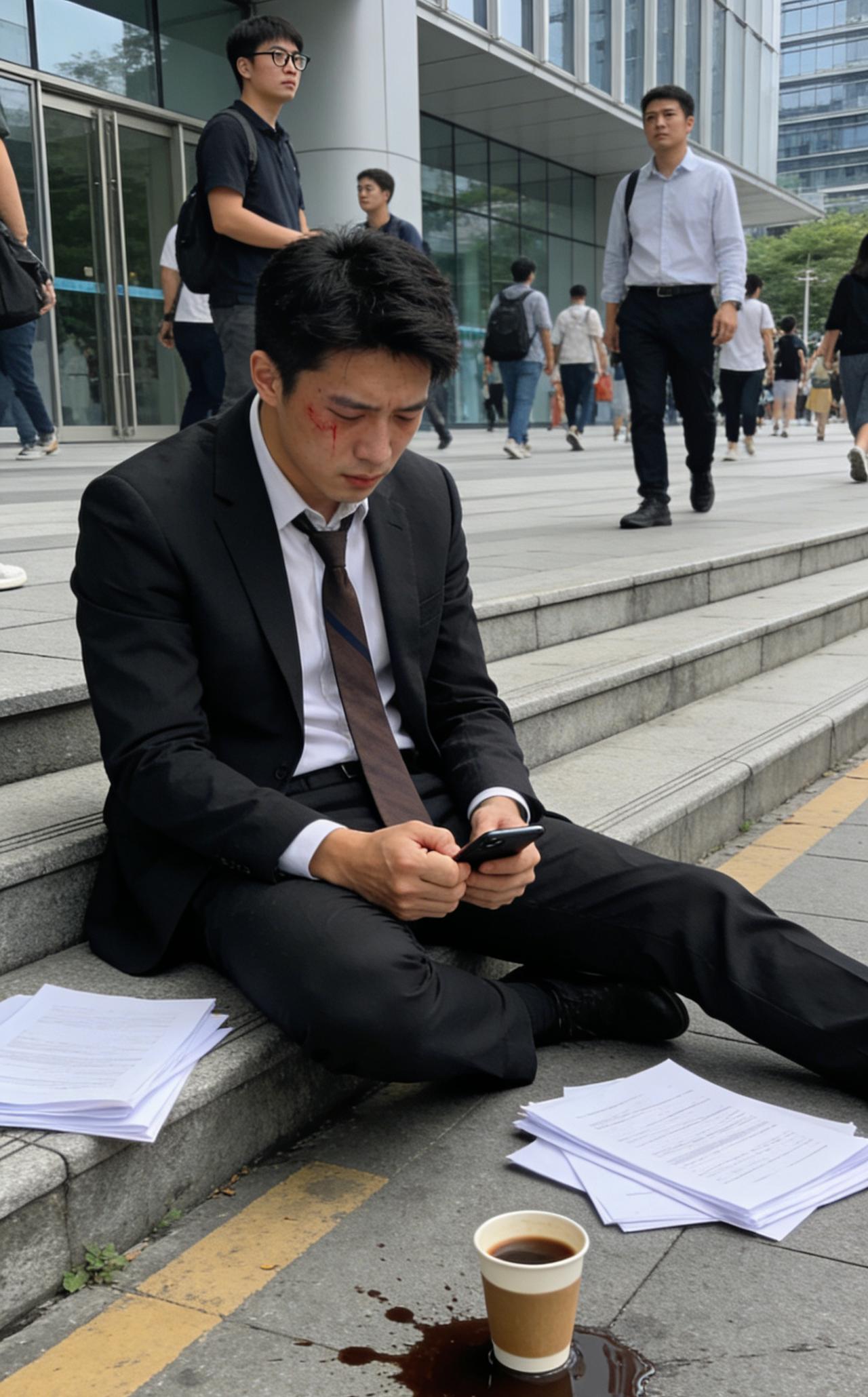 深圳街头这一幕，戳中了多少打工人的心昨天下午，深圳南山区科技园，一位年轻男子