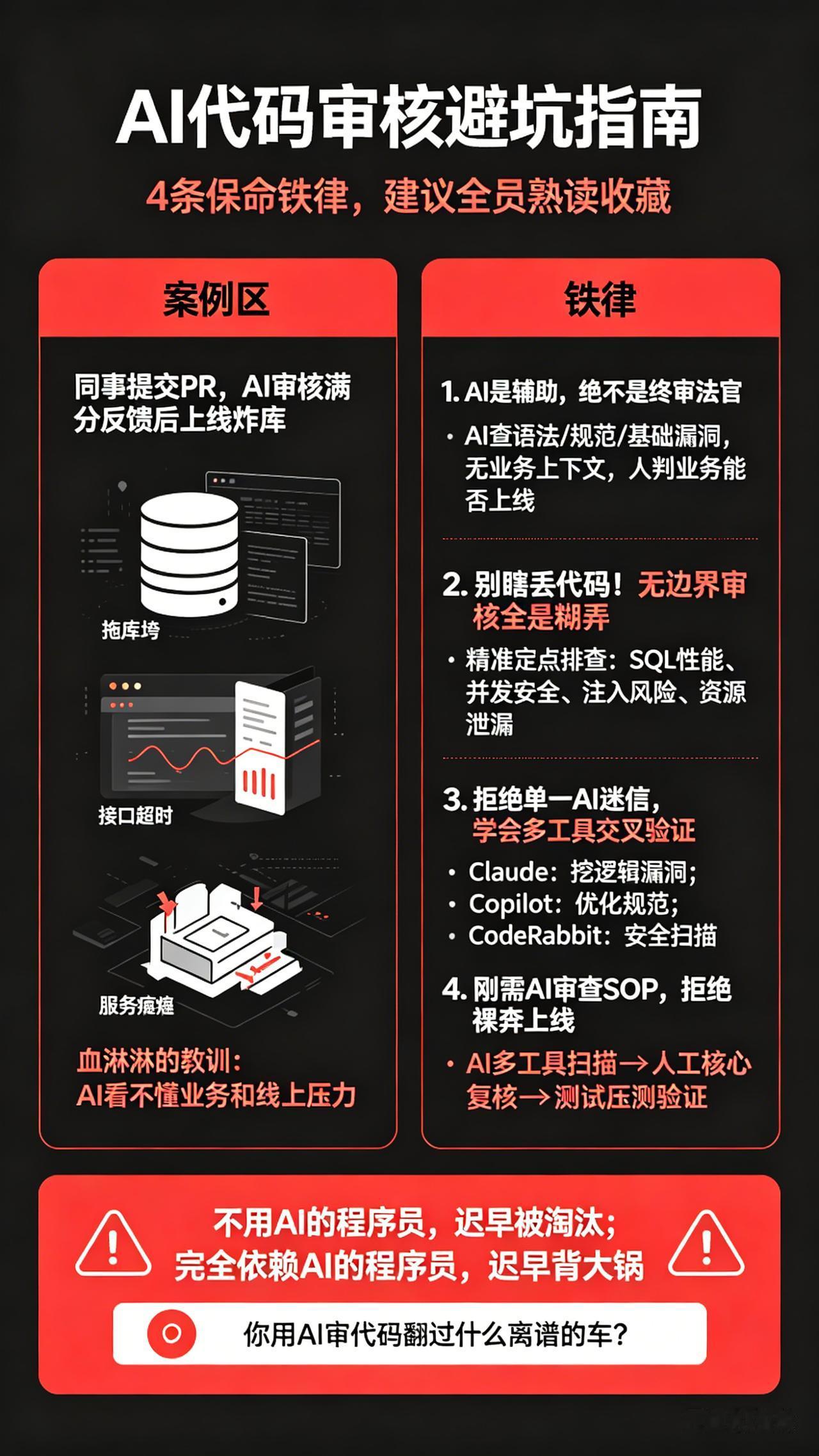 警惕！AI审核显示0问题，上线直接炸库💥九成程序员都在用错真心劝所有程序员：