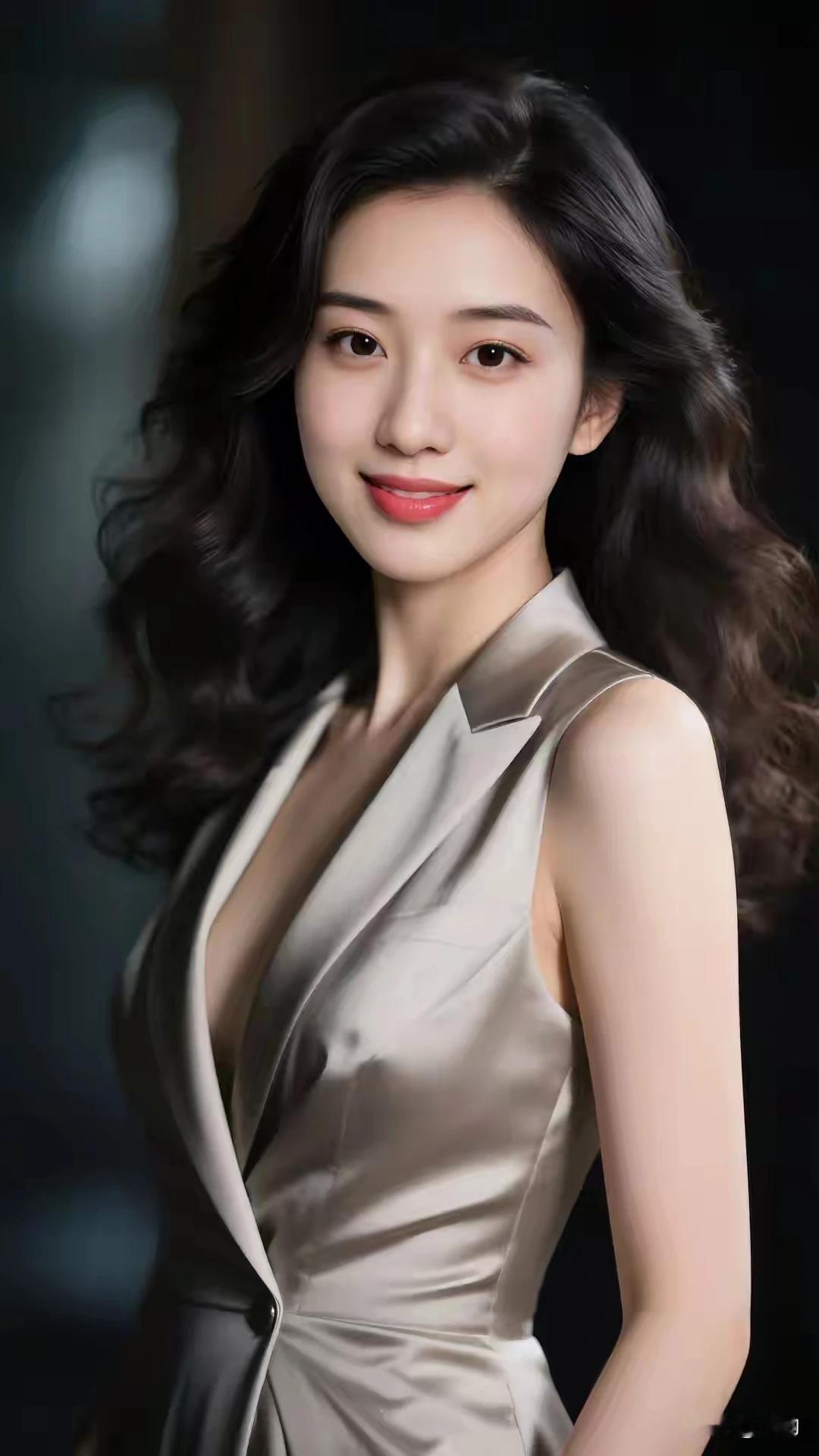 浅笑嫣然，眉若春山眸若秋水，花容月貌。千姿百媚，明眸皓齿。美若冠玉，国色天