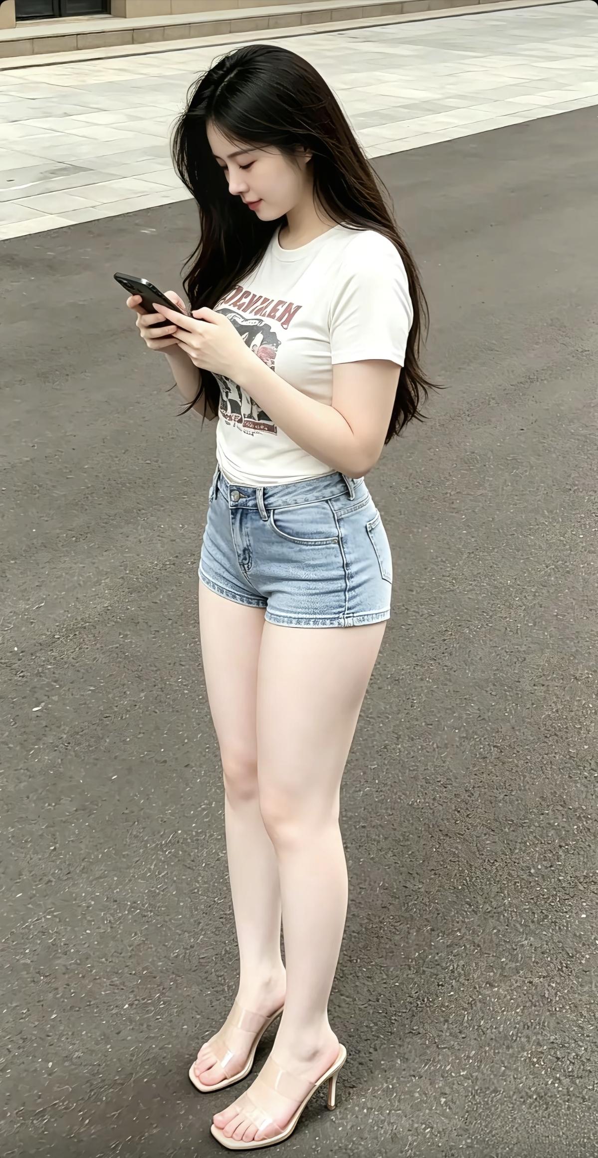 手机轻舞步，青春似花仙。