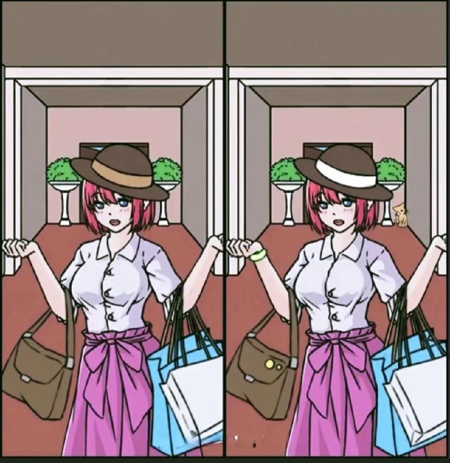  这两张动漫女生图藏着区别，90%的人看了2遍才发现！你能秒找到吗？