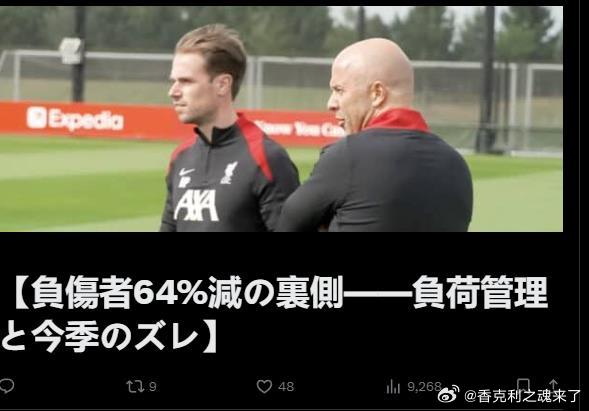利物浦的训练强度太低了？伤病减少64%，什么才是最优解？日本推友撰文分析上赛