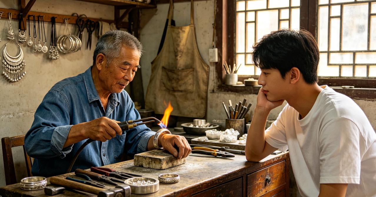 拿老妈戴了42年的银镯子去翻新，火枪一喷师傅手直抖：这不是银子，你妈当年为了你，