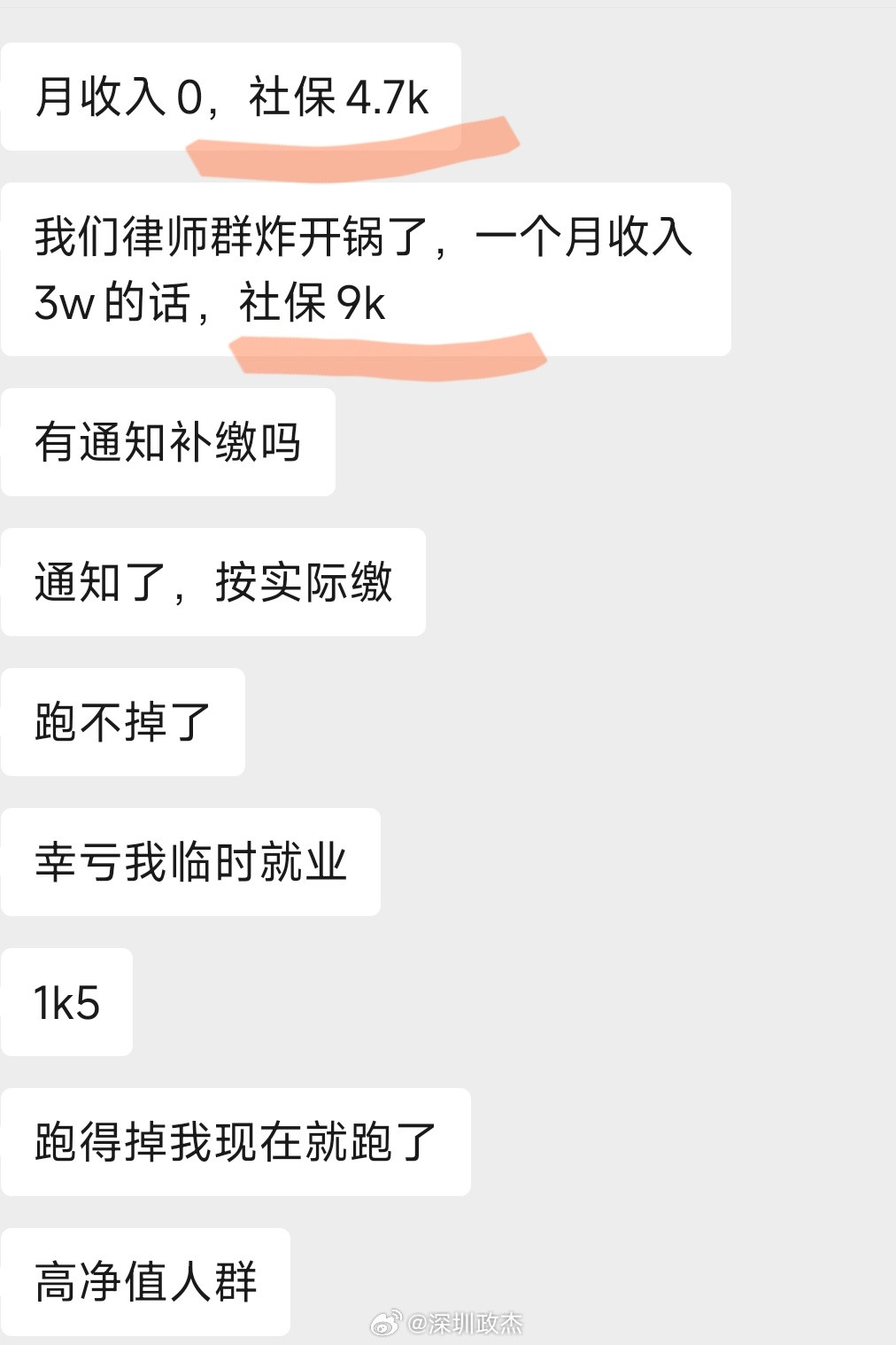 这两天大家有没有收到通知，社保实缴？深圳