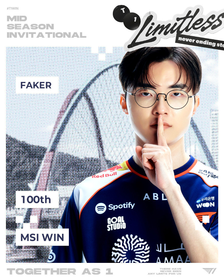 Faker达成神级成就，历史首位MSI100胜选手！今天T1对战TLAW第二小