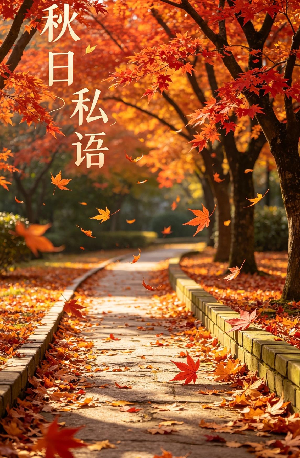 在深秋之日，漫山遍野的红叶一望无际，令人神往，好一幅大美画卷