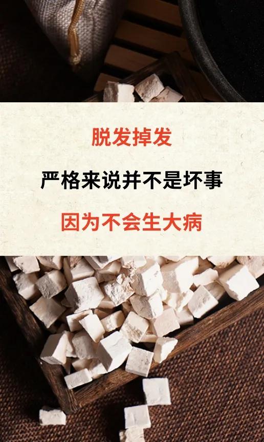 脱发掉发严格来说并不是坏事因为不会生大病脱发掉发，并非坏事，是身体在提醒