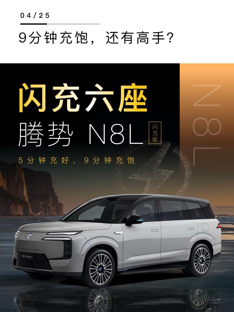 腾势N8L闪充版正式登场，分为闪充尊荣版和闪充旗舰版。我梳理了官方的所有