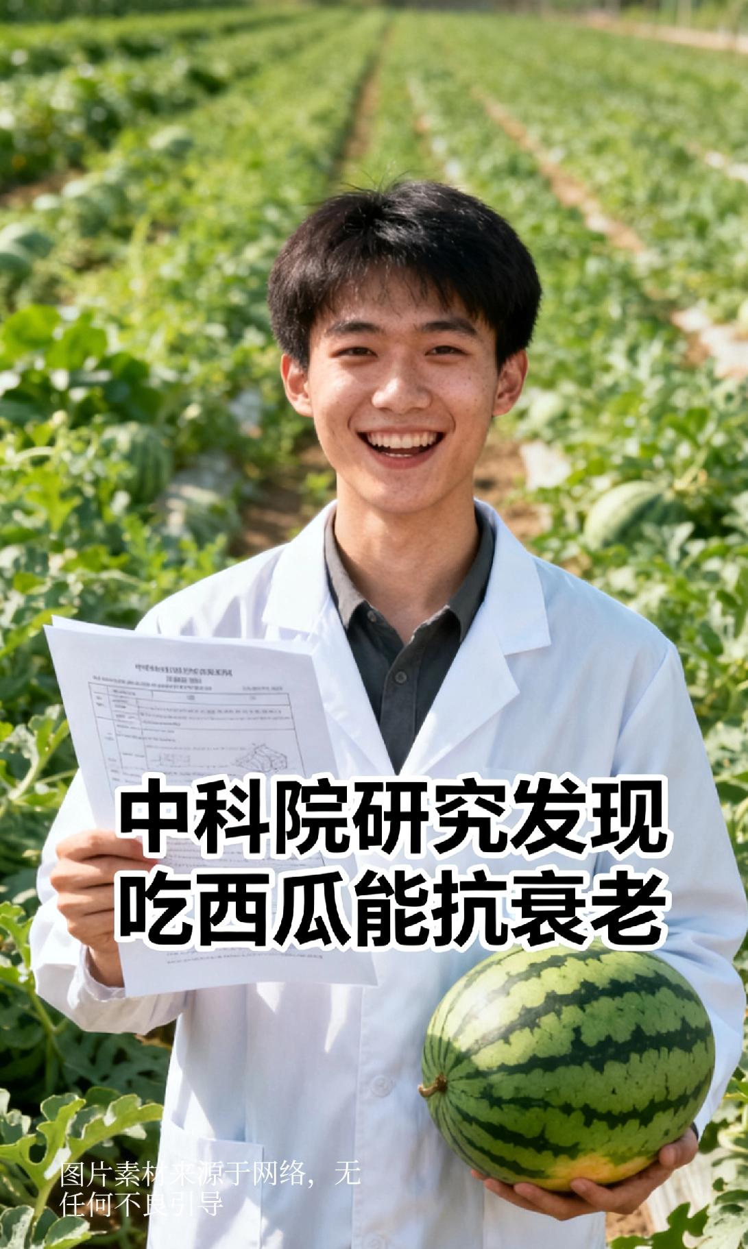 好消息！中科院研究发现吃西瓜能抗衰老谁能想到，我们夏天抱着啃的西瓜，居然藏