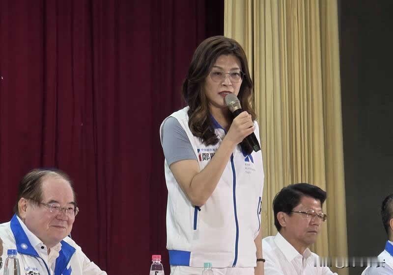 台南：郑丽文脸色铁青今天，蓝营行动中常会在台南举行，本以为是和和气气的氛围，没