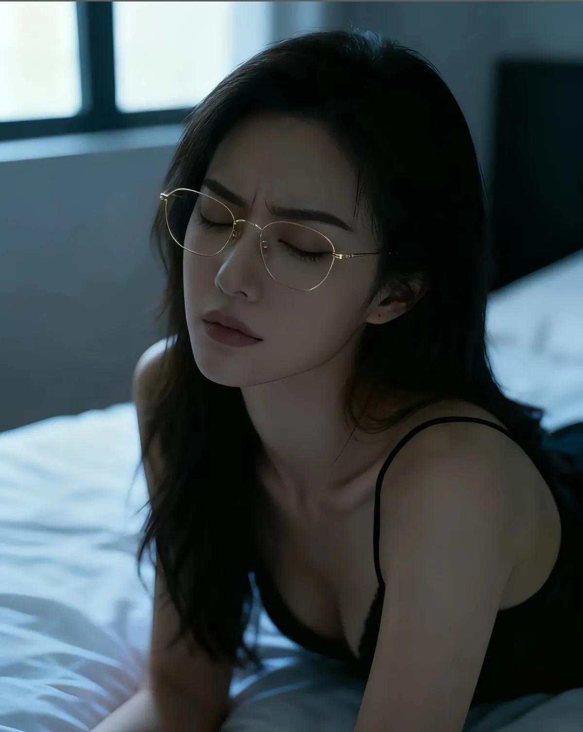 好像全网都在找这个戴眼镜张嘴的女孩，是什么梗。中毒了吧