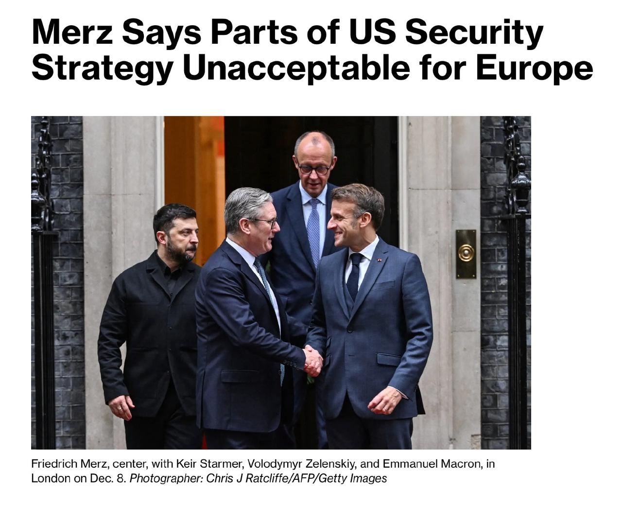 德国总理默茨最近把话说得很直白。他表示，美国最新那份国家安全战略报告里，有些内容