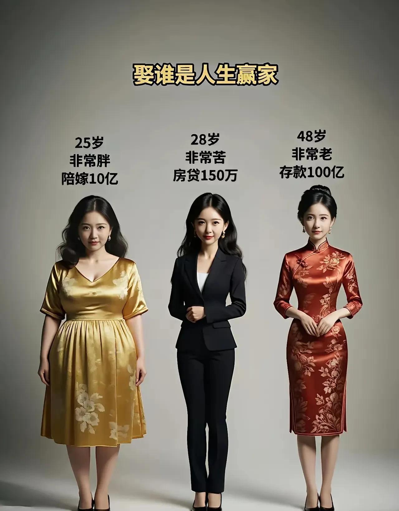 只能委曲求全选第一个了！第二个有负债，直接剔除，第三个有钱很多，未必给你花