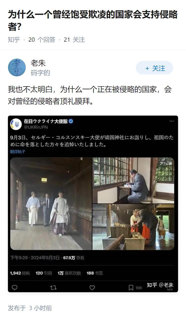 为什么一个曾经饱受欺凌的国家会支持侵略者？