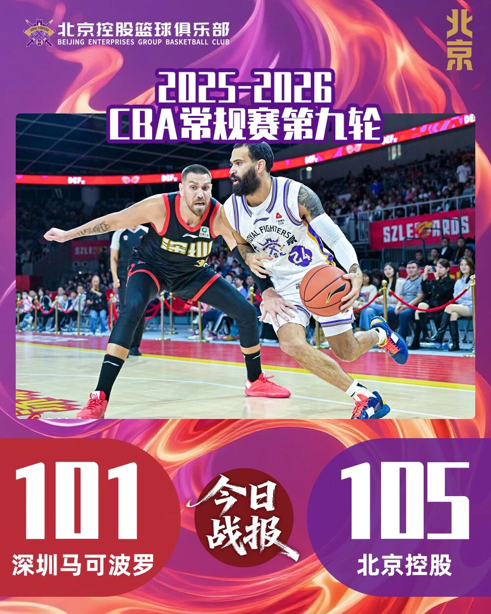 北控男篮总结比赛: 105分是本赛季球队第一次单场进账过百