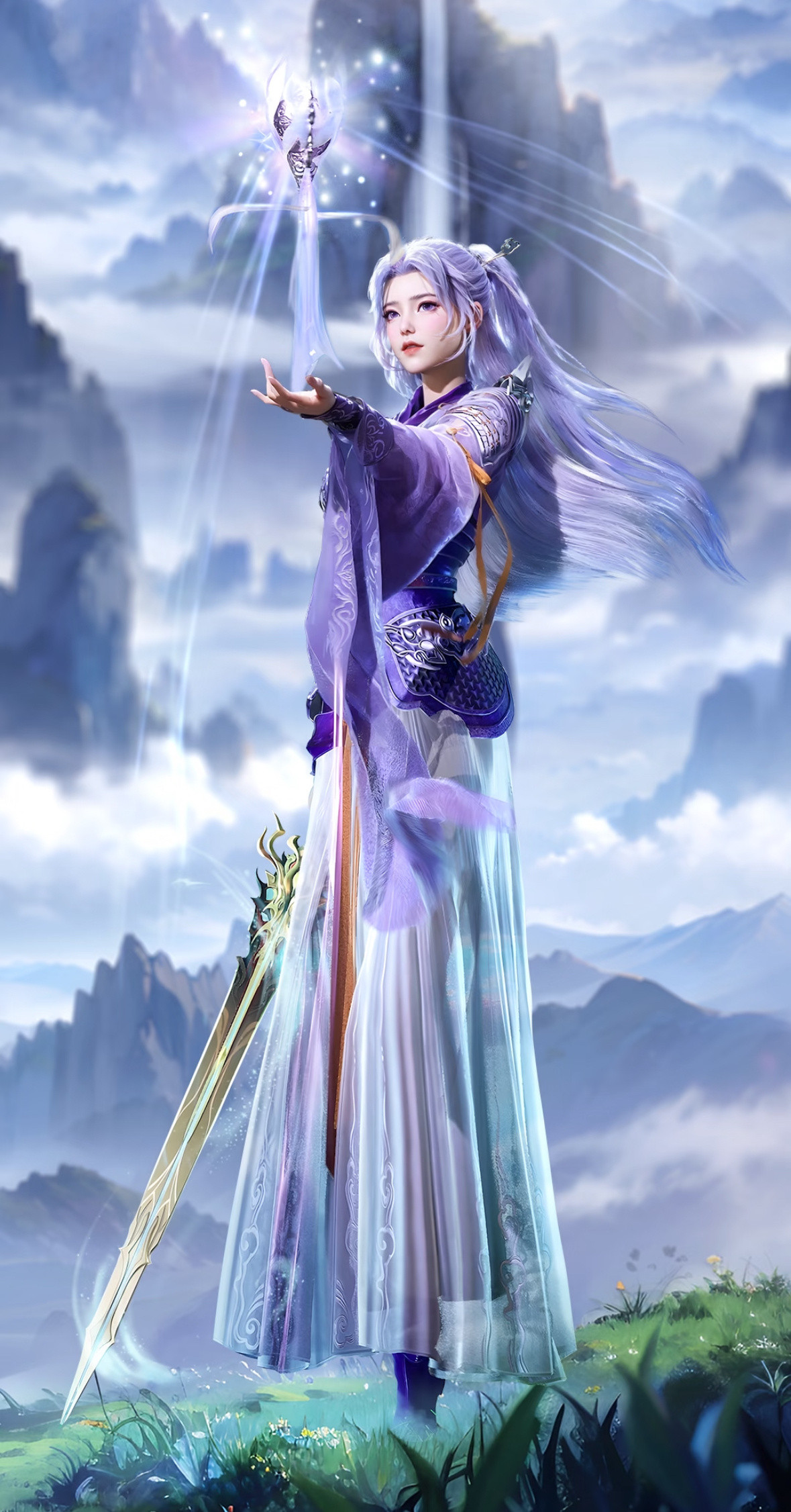 仙气飘飘的云霄仙子，沉浸在这些梦幻的古风场景中，仿佛穿越到了另一个世界。白衣飘飘